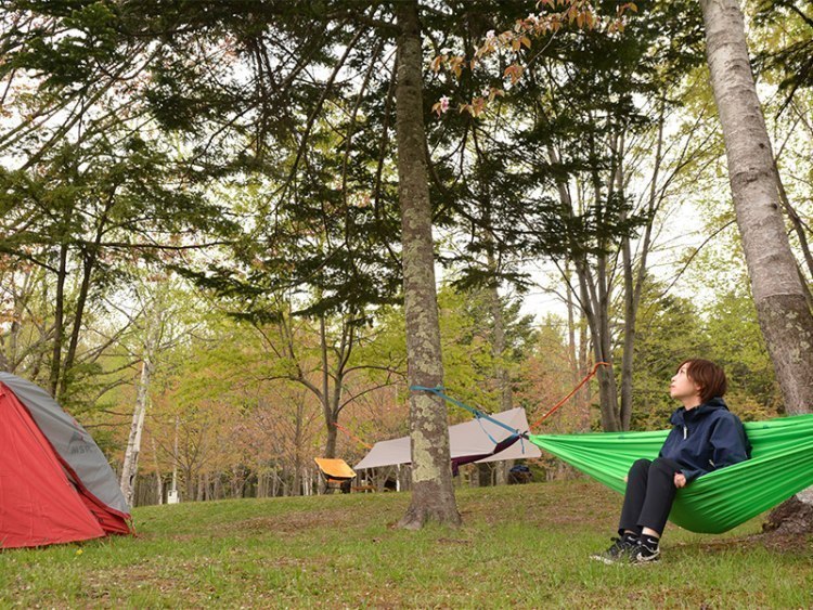 ハンモックでキャンプしよ 当麻山でレンタル開始 当麻キャンプ場 旭川 道北のニュース ライナーウェブ