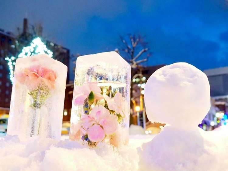 氷と花のオブジェsnsに投稿して 旭川 道北のニュース ライナーウェブ